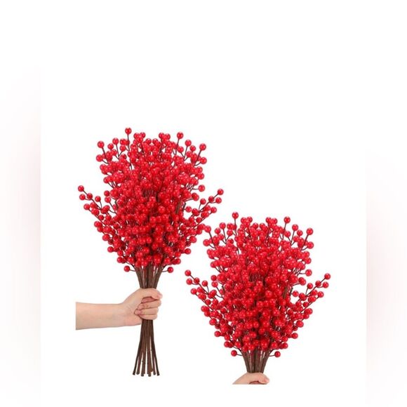 Unbranded Other - 22 Pcs Berry Stems 26 Inch Red Picks